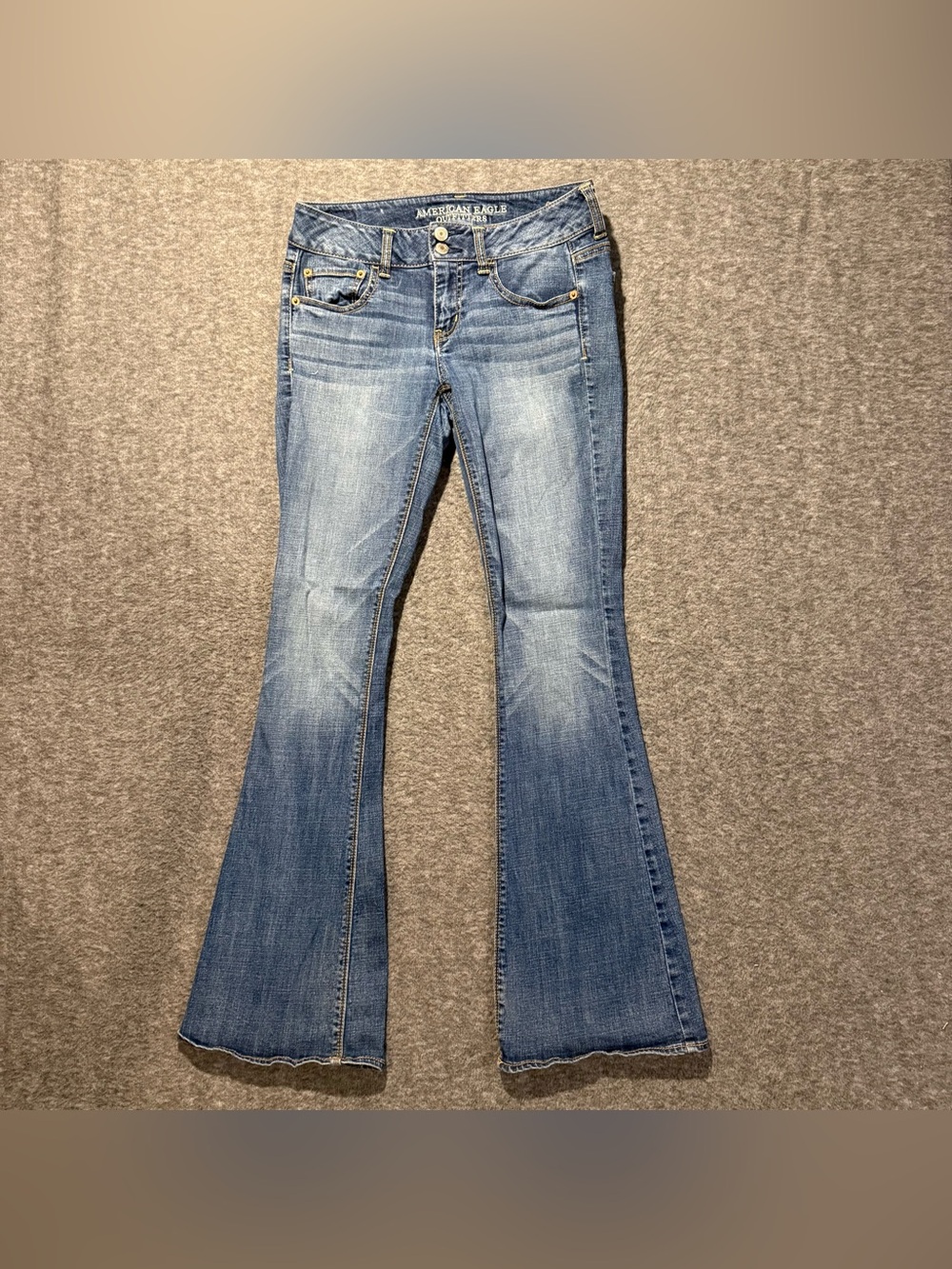 American Eagle Jeans Womens 4 Blue Artist Flare Boot Stretch Low Rise fit 28x31